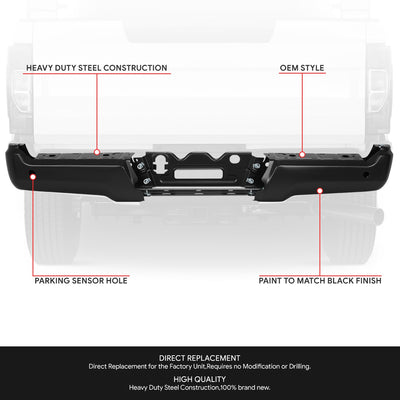 Rear Bumper Face Bar & Reinforcement <br> 17-22 Ford F-250 F-350 Super Duty