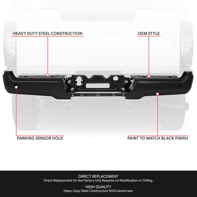 Rear Bumper Face Bar & Reinforcement <br> 17-22 Ford F-250 F-350 Super Duty
