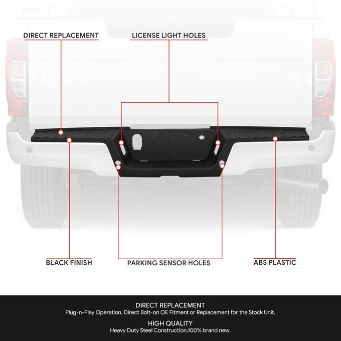 Rear Bumper Step Pad (w/ Sensor Holes) <br> 17-22 Ford F-250 F-350 Super Duty
