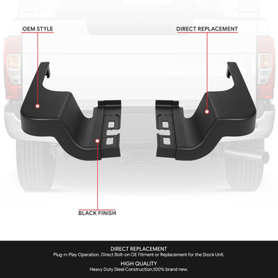 Textured Finish Rear Bumper End Caps <br>17-22 Ford F-250, F-350 Super Duty