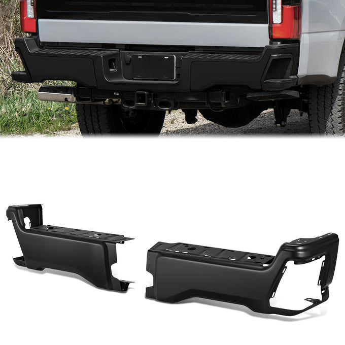 Primered Black Finish Rear Bumper End Caps <br>23-25 F250 F350 F450 Super Duty