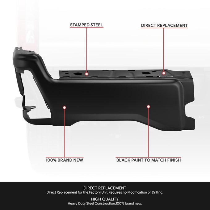 Left Primered Black Rear Bumper End Cap <br>23-25 F250 F350 F450 Super Duty