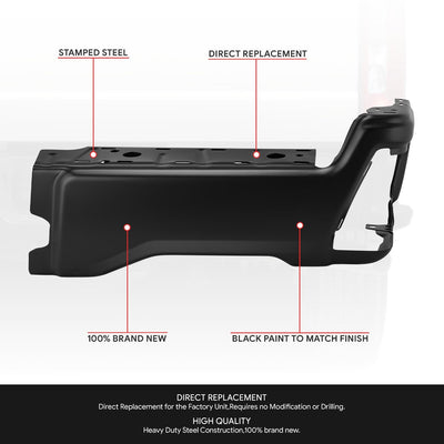 Right Primered Black Rear Bumper End Cap <br>23-25 F250 F350 F450 Super Duty