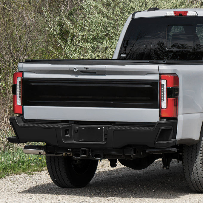 Right Primered Black Rear Bumper End Cap <br>23-25 F250 F350 F450 Super Duty