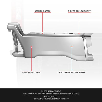 Left Polished Finish Rear Bumper End Cap <br>23-25 F250 F350 F450 Super Duty