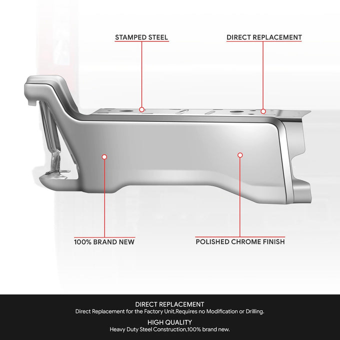 Left Polished Finish Rear Bumper End Cap <br>23-25 F250 F350 F450 Super Duty