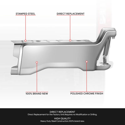 Right Polished Finish Rear Bumper End Cap <br>23-25 F250 F350 F450 Super Duty