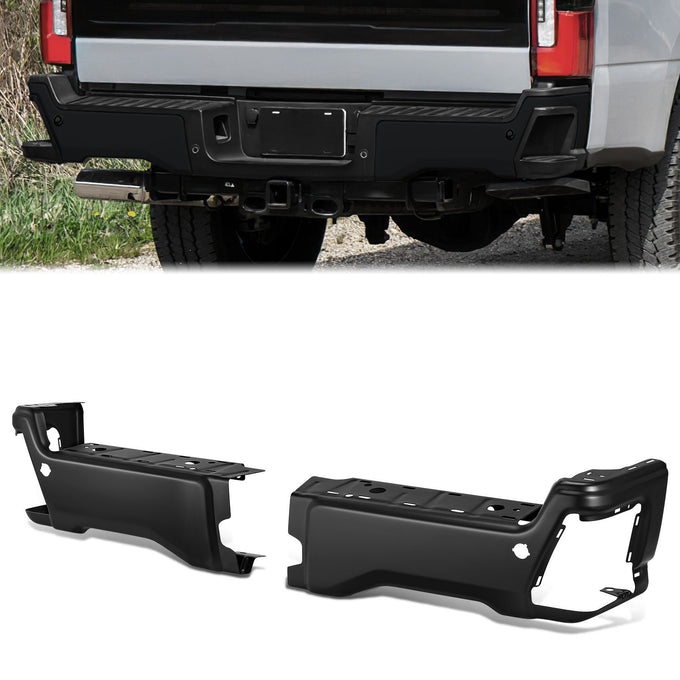 Primered Black Finish Rear Bumper End Caps <br>23-25 F250 F350 F450 Super Duty