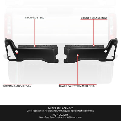 Primered Black Finish Rear Bumper End Caps <br>23-25 F250 F350 F450 Super Duty