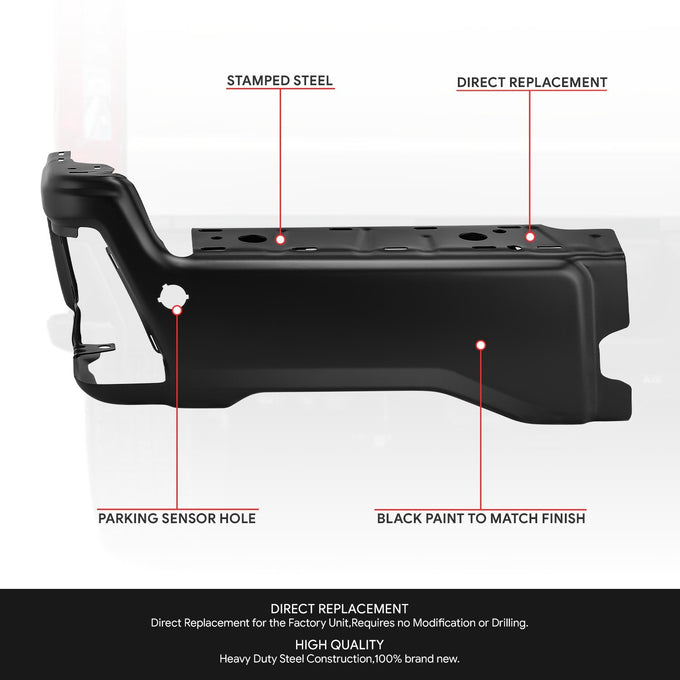 Left Primered Black Rear Bumper End Cap <br>23-25 F250 F350 F450 Super Duty