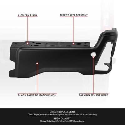 Right Primered Black Rear Bumper End Cap <br>23-25 F250 F350 F450 Super Duty