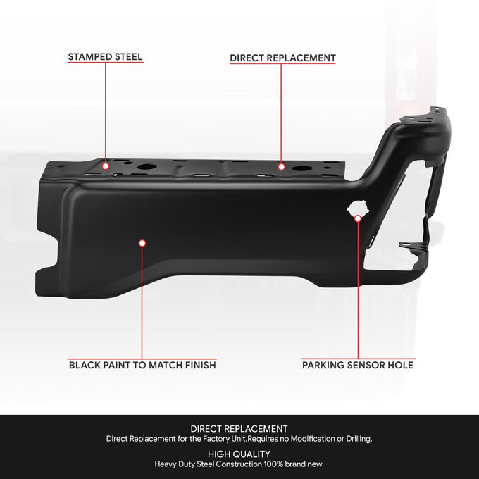 Right Primered Black Rear Bumper End Cap <br>23-25 F250 F350 F450 Super Duty