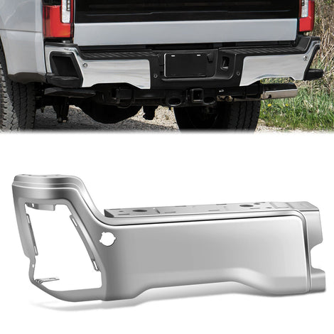 Left Polished Finish Rear Bumper End Cap <br>23-25 F250 F350 F450 Super Duty