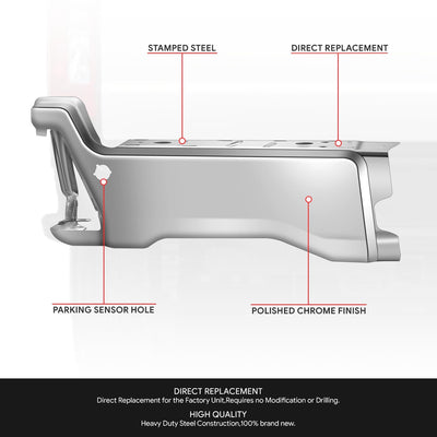 Left Polished Finish Rear Bumper End Cap <br>23-25 F250 F350 F450 Super Duty
