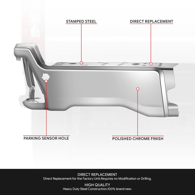 Left Polished Finish Rear Bumper End Cap <br>23-25 F250 F350 F450 Super Duty