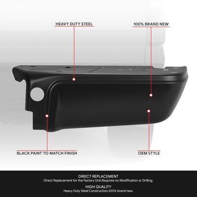 Rear Right Bumper End W/O Park Assist Hole <br> 08-16 Ford F-250 F-350 F-450 Super Duty