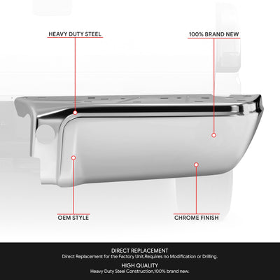Rear Right Bumper End W/O Park Assist Hole <br> 08-16 Ford F-250 F-350 F-450 Super Duty