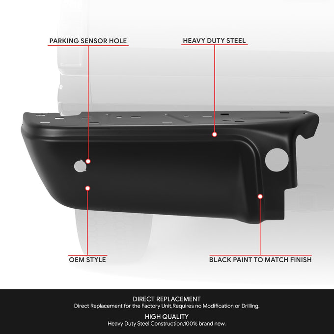 Rear Left Bumper End W/Park Assist Hole <br> 08-16 Ford F-250 F-350 F-450 Super Duty