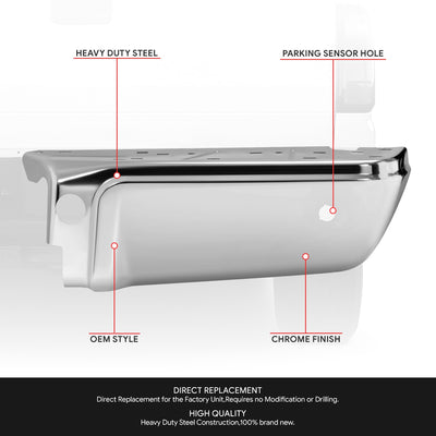 Rear Right Bumper End W/Park Assist Hole <br> 08-16 Ford F-250 F-350 F-450 Super Duty