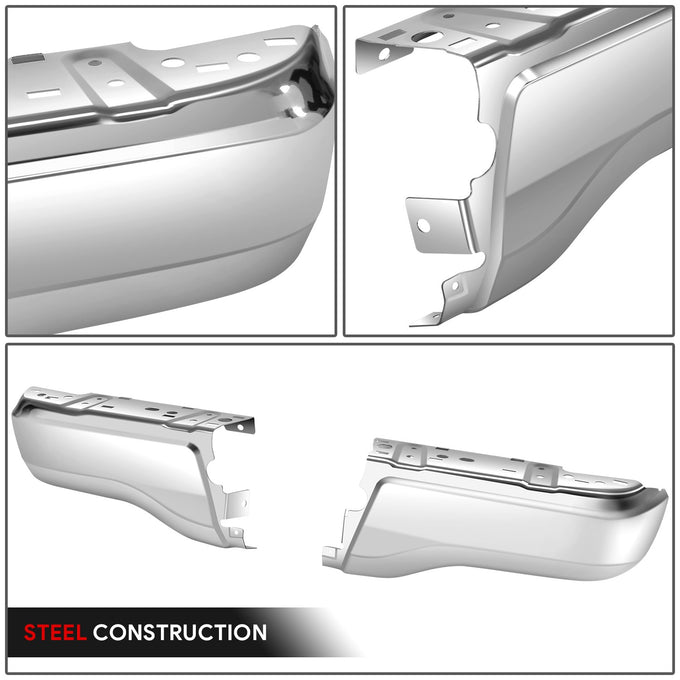Polished Chrome Steel Pair Rear Bumper End Cap<br>19-23 Ford Ranger