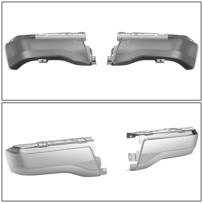 Polished Chrome Steel Pair Rear Bumper End Cap<br>19-23 Ford Ranger