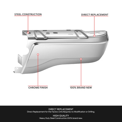 Polished Chrome Rear Right Bumper End Cap<br>19-23 Ford Ranger