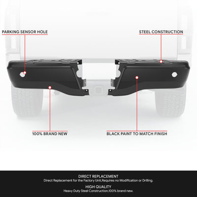 Painted Black Rear Bumper End Caps Pair<br>19-23 Ford Ranger