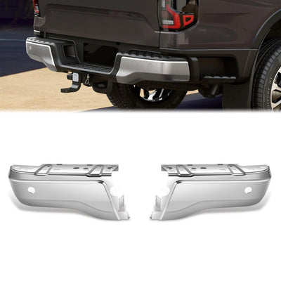 Polished Chrome Steel Rear Bumper End Caps<br>19-23 Ford Ranger