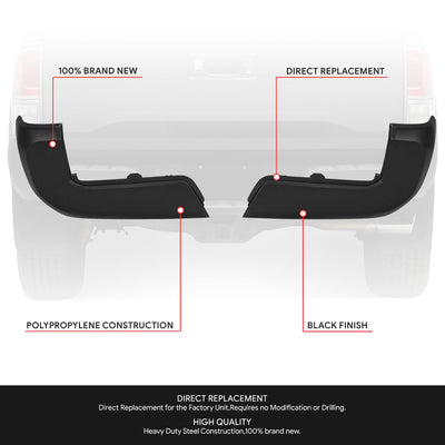Rear Pair of Rear Bumper Ends (w/ Parking Assist) <br> 16-23 Toyota Tacoma