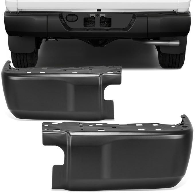 Black Rear Bumper End Caps (Pair) <br> 14-21 Toyota Tundra