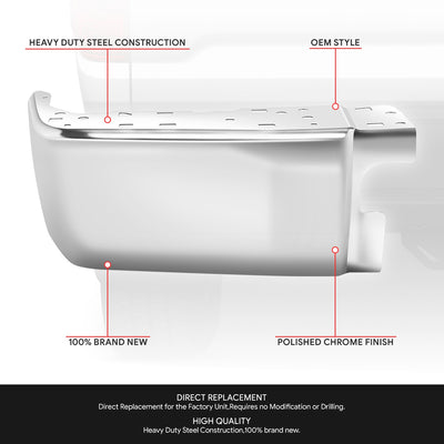Chrome Rear Bumper End Caps (Left) <br> 14-21 Toyota Tundra