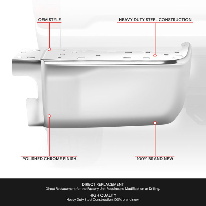 Chrome Rear Bumper End Caps (Right) <br> 14-21 Toyota Tundra
