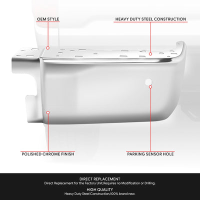 Chrome Rear Bumper End Caps (with Sensor Holes) <br> 14-21 Toyota Tundra