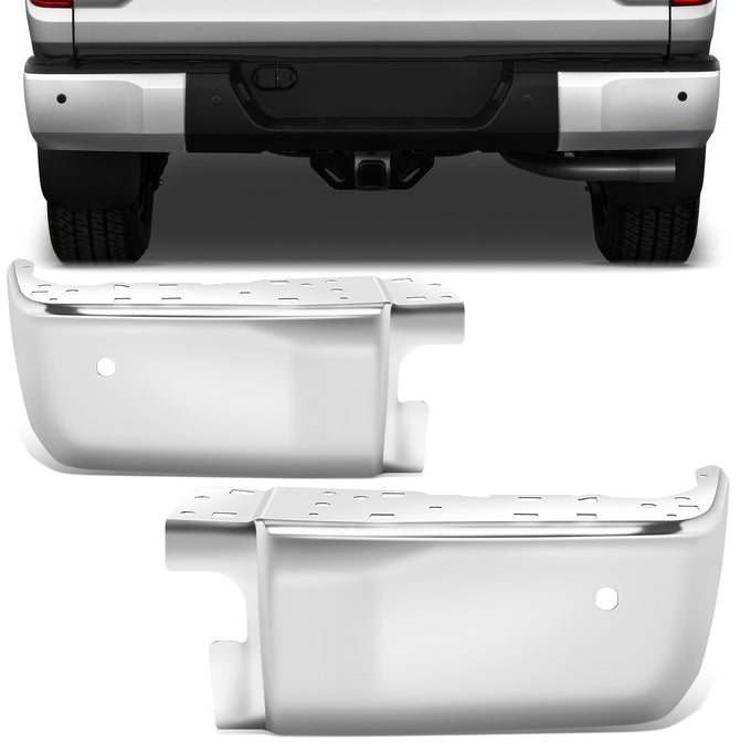 Chrome Rear Bumper End Caps (with Sensor Holes) <br> 14-21 Toyota Tundra