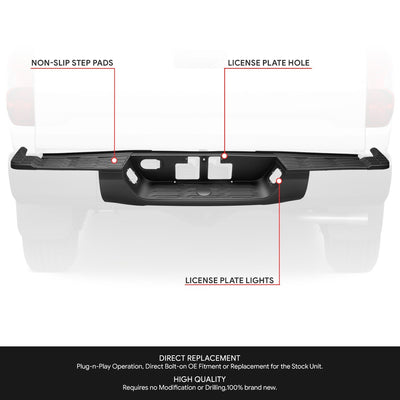 Rear Bumper Step Center Pad Cover w/o Parking Assists <br>14-21 Toyota Tundra