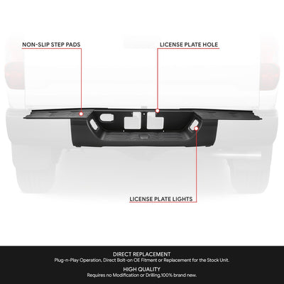 Rear Bumper Step Center Pad Cover w/o Parking Assists <br>14-21 Toyota Tundra