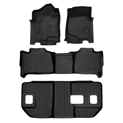 Floor Mats 3 Row Liner Set <br> 07-14 Chevrolet Suburban GMC Yukon XL/Denali XL