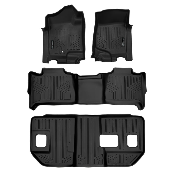 Floor Mats 3 Row Liner Set <br> 07-14 Chevrolet Suburban GMC Yukon XL/Denali XL