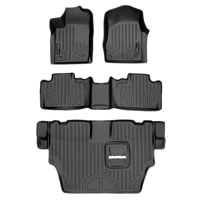 Floor Mats 3 Row Liner Set <br> 13-16 Dodge Durango With Second Row Bench Seat