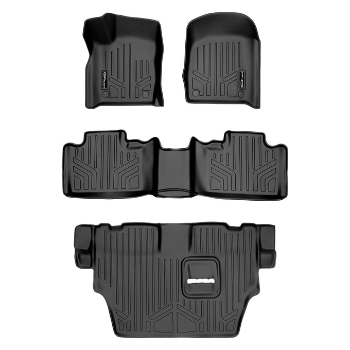 Floor Mats 3 Row Liner Set <br> 16-22 Dodge Durango With Second Row Bench Seat