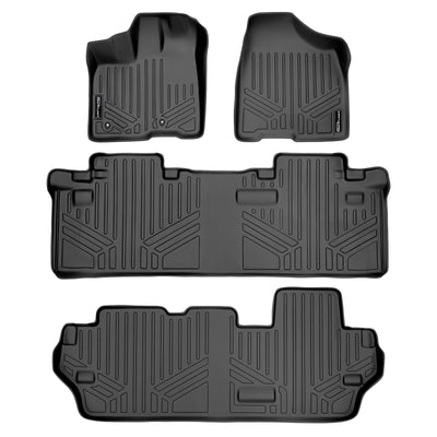 Floor Mats 3 Row Liner Set <br> 11-12 Toyota Sienna 8 Passenger Model