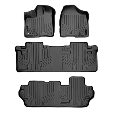 Floor Mats 3 Row Liner Set <br> 13-20 Toyota Sienna (8 Passenger)