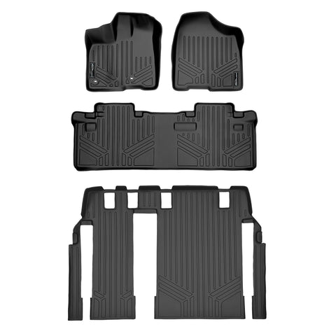 Floor Mats 3 Row Liner Set <br> 13-20 Toyota Sienna (8 Passenger)