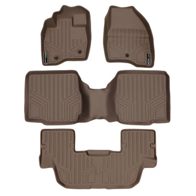 Floor Mats 3 Row Liner Set Tan <br> 17-19 Ford Explorer