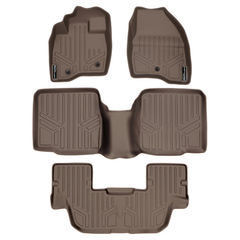 Floor Mats 3 Row Liner Set Tan <br> 17-19 Ford Explorer