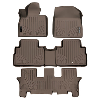 Tan 3 Row Floor Liner <br> 20-23 Kia Telluride