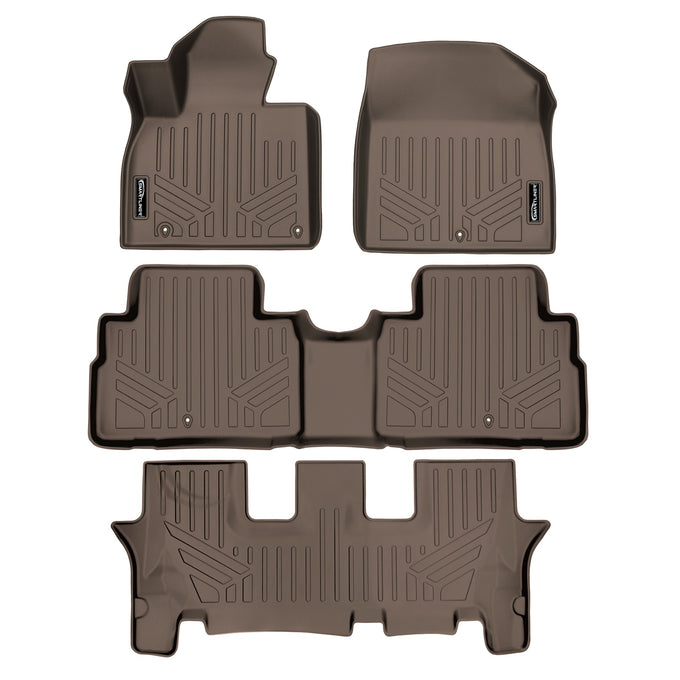 Tan 3 Row Floor Liner <br> 20-23 Kia Telluride