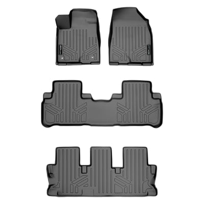 Floor Mats 3 Row Liner Set Grey <br> 14-19 Toyota Highlander