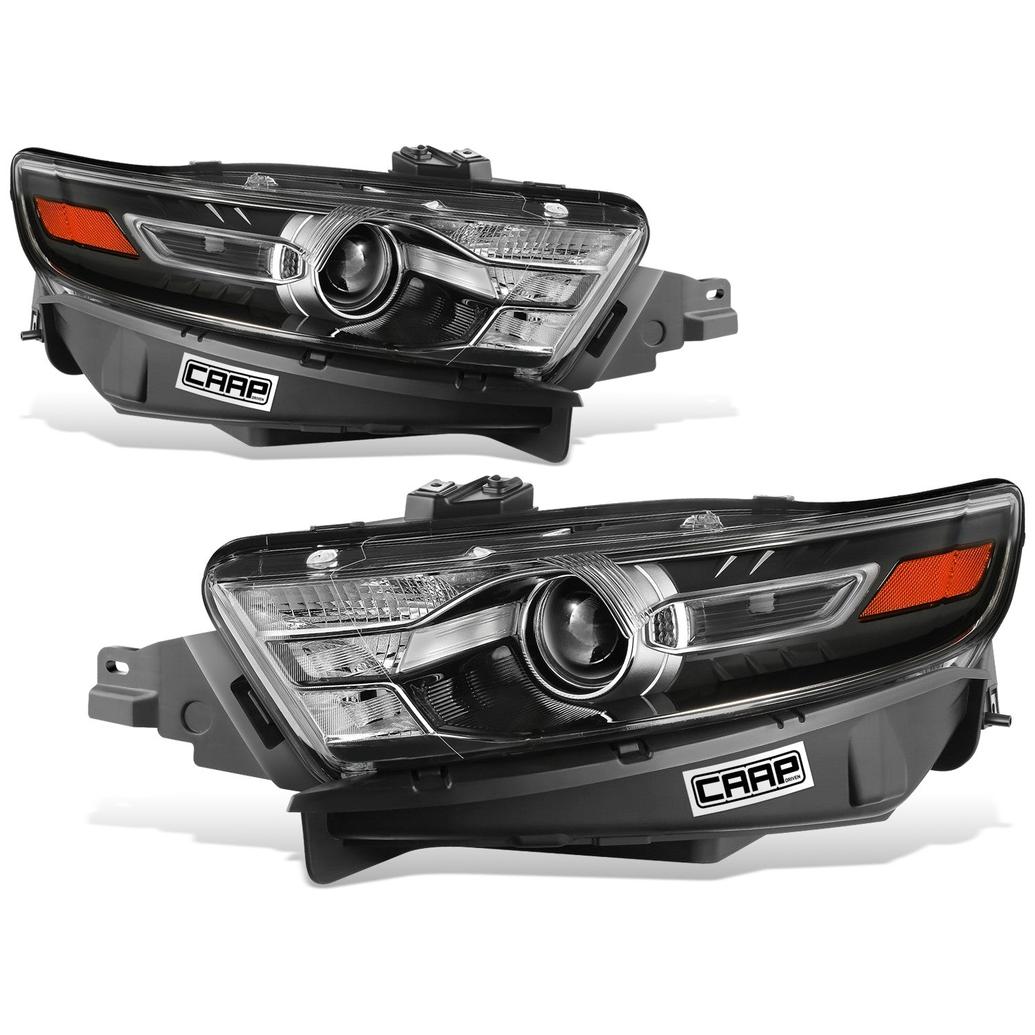 OE Style Black Housing  Projector Headlights <br> 13-19 Ford Taurus
