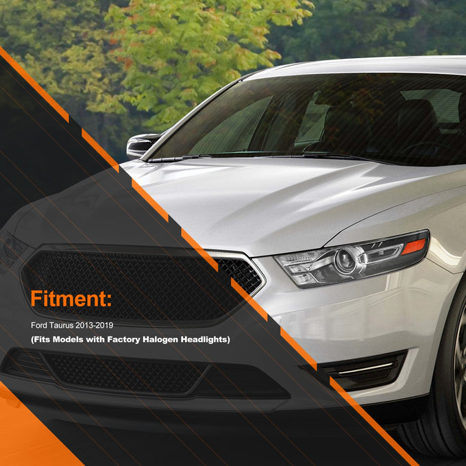 OE Style Black Housing  Projector Headlights <br> 13-19 Ford Taurus